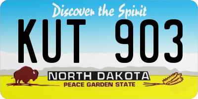 ND license plate KUT903