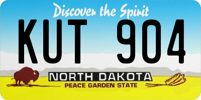 ND license plate KUT904