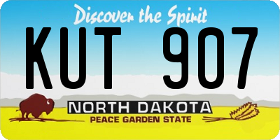 ND license plate KUT907