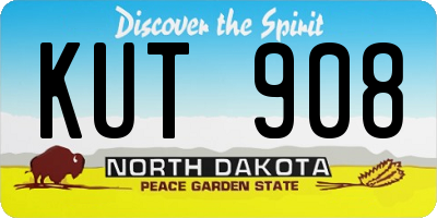 ND license plate KUT908