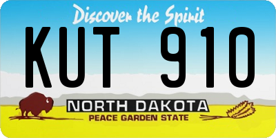ND license plate KUT910