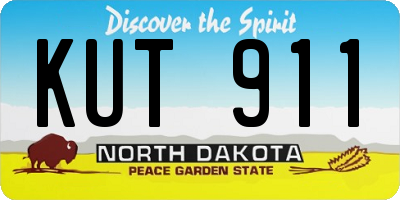ND license plate KUT911