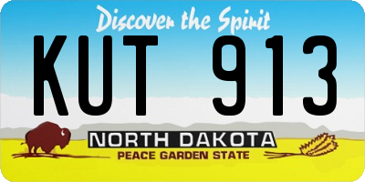 ND license plate KUT913
