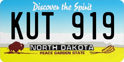 ND license plate KUT919