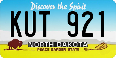 ND license plate KUT921