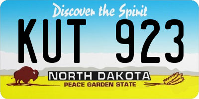ND license plate KUT923