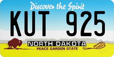 ND license plate KUT925