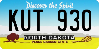 ND license plate KUT930