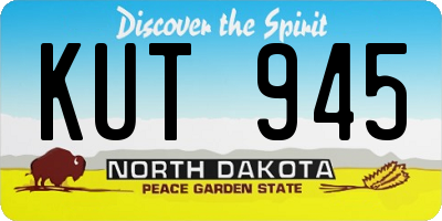 ND license plate KUT945