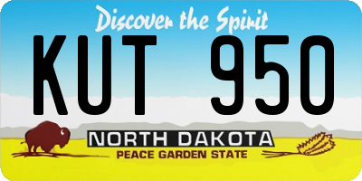 ND license plate KUT950