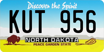 ND license plate KUT956