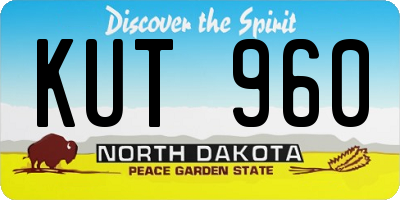 ND license plate KUT960