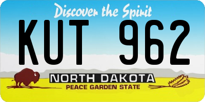 ND license plate KUT962