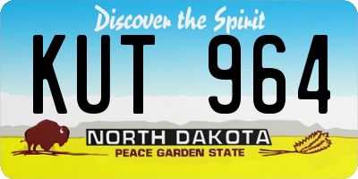 ND license plate KUT964
