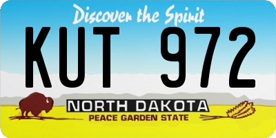 ND license plate KUT972