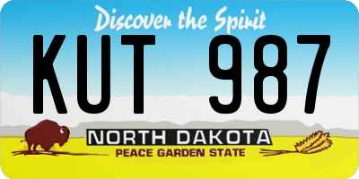 ND license plate KUT987