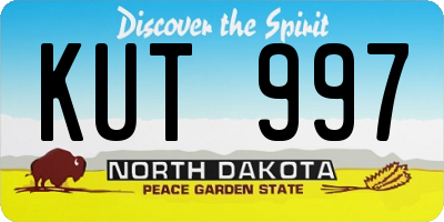 ND license plate KUT997