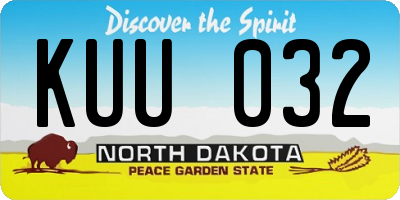 ND license plate KUU032