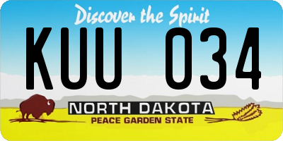 ND license plate KUU034