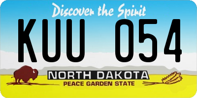 ND license plate KUU054