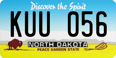 ND license plate KUU056