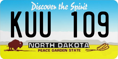 ND license plate KUU109