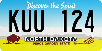 ND license plate KUU124