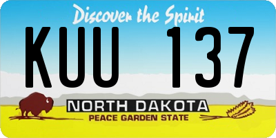 ND license plate KUU137