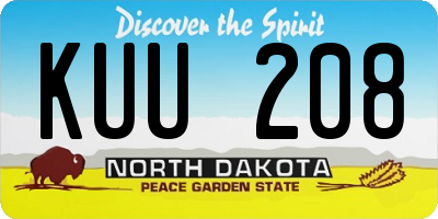 ND license plate KUU208