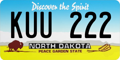 ND license plate KUU222