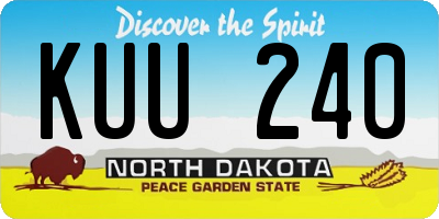 ND license plate KUU240
