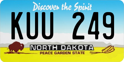 ND license plate KUU249