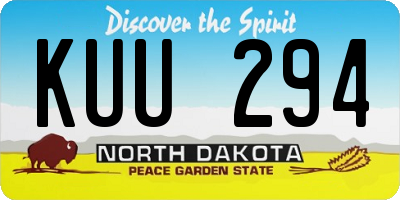 ND license plate KUU294