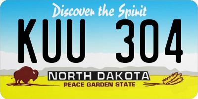 ND license plate KUU304