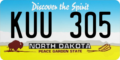 ND license plate KUU305