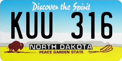 ND license plate KUU316