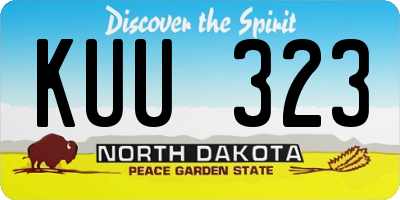 ND license plate KUU323