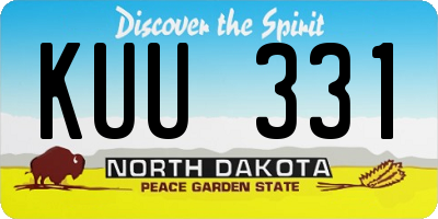 ND license plate KUU331