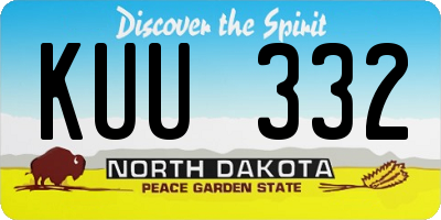 ND license plate KUU332