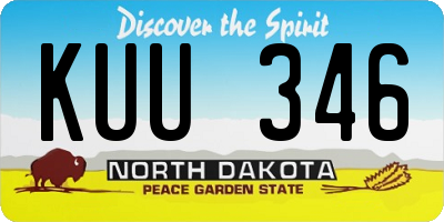 ND license plate KUU346