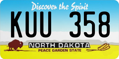 ND license plate KUU358