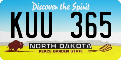 ND license plate KUU365