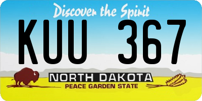 ND license plate KUU367
