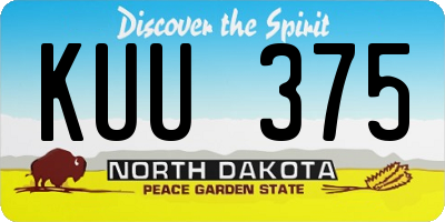 ND license plate KUU375