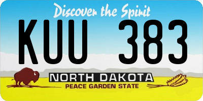 ND license plate KUU383