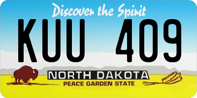 ND license plate KUU409