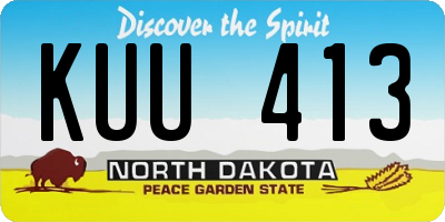 ND license plate KUU413