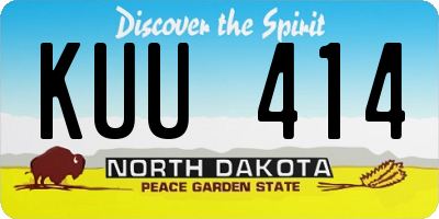 ND license plate KUU414