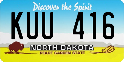 ND license plate KUU416