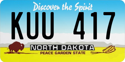 ND license plate KUU417